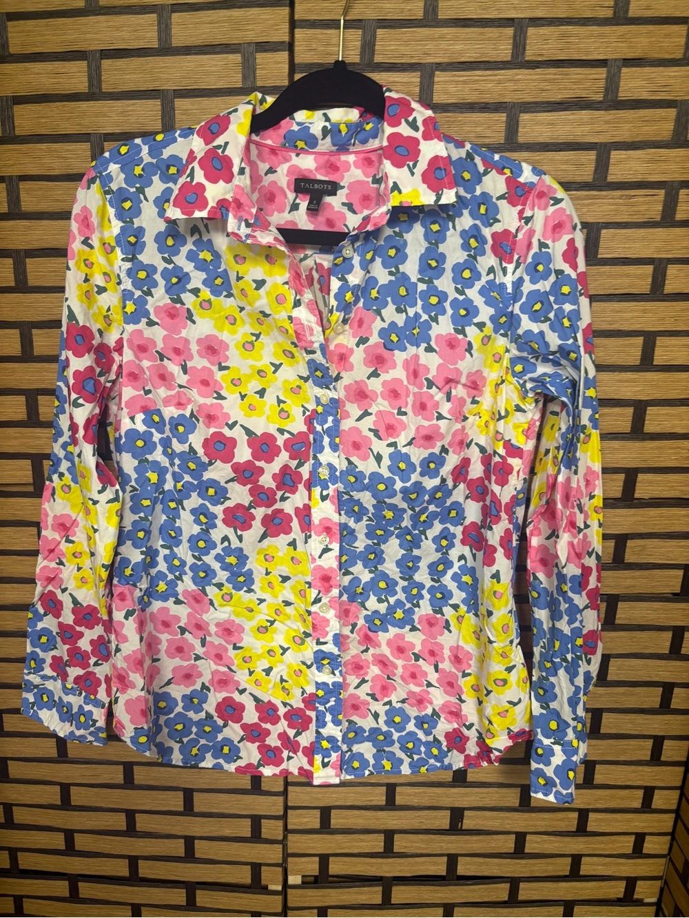 Talbots floral button down shirt size small